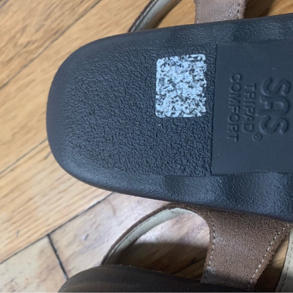 SAS Marina T-Strap Sandal Brown Leather Cork Footbed Comfortable Cushioned Wide - Picture 12 of 12